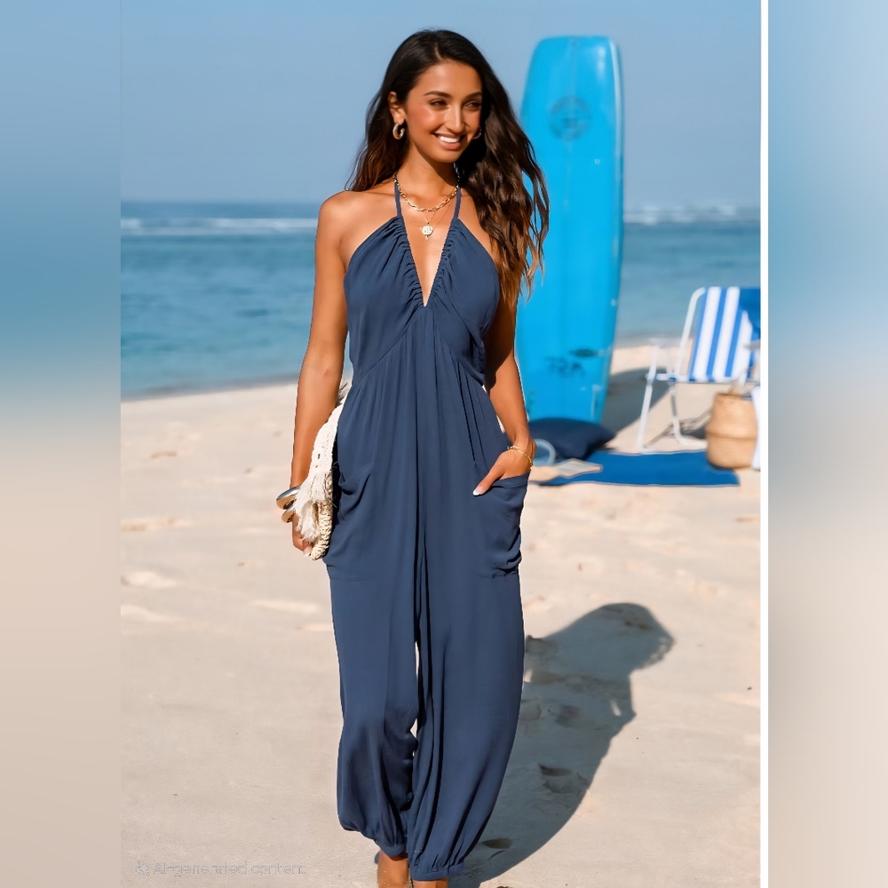 🆕️Plunge Halter Jogger Jumpsuit